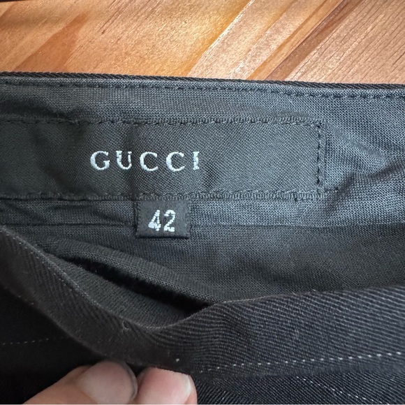 Vintage Gucci Black Pinstripe Trousers Size 42 - Picture 3 of 10